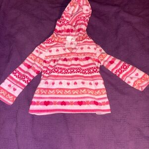 The Children's Place Pink and White Fleece Hoodie